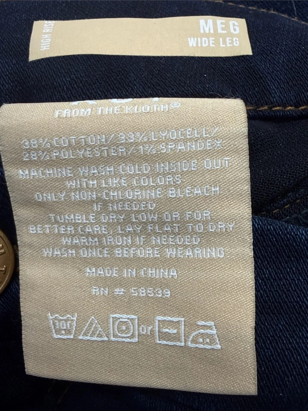 KUT From The Kloth Meg High Rise Wide Leg Jeans Size 12
